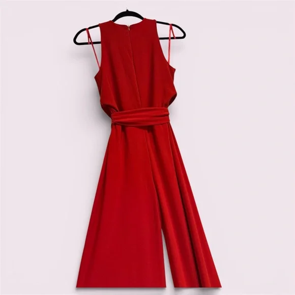 Ralph Lauren Vibrant Red Tie-Waist Jumpsuit - Picture 5 of 13